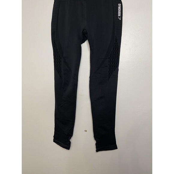 Gyms Shark Womens Medium Black Active Perforated Seamless Compression Leggings - Picture 3 of 7